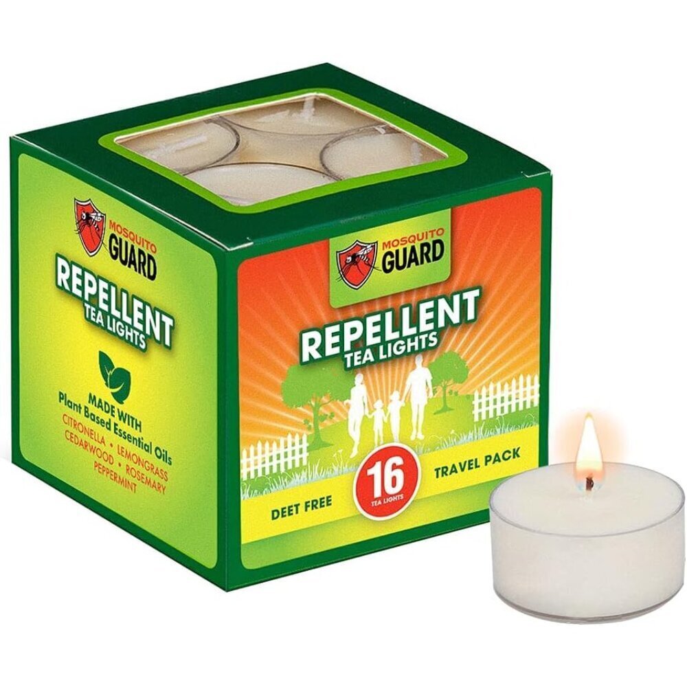 16 Tealight Citronella Candles Outdoor Mosquito Repellent Indoors - DEET Free